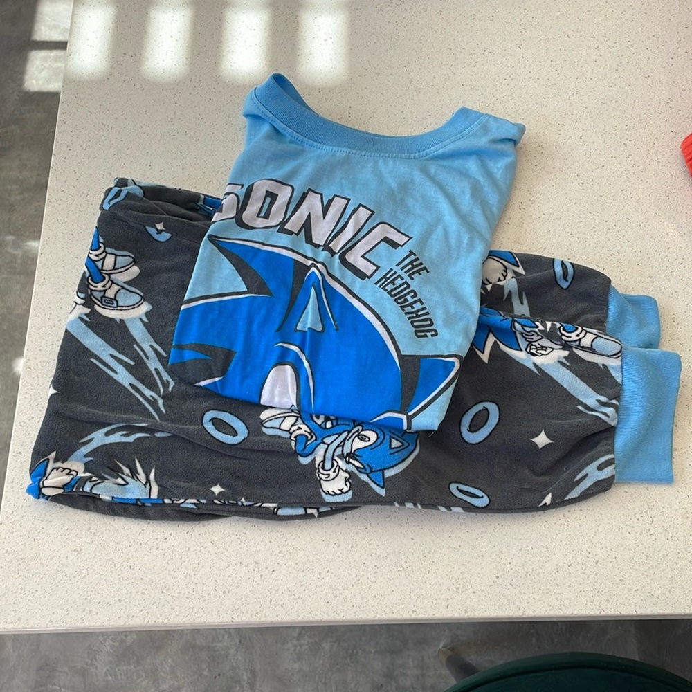 SEGA Boys Sonic the Hedgehog Pajama Sleep Set, 2-Piece, Size 6-7